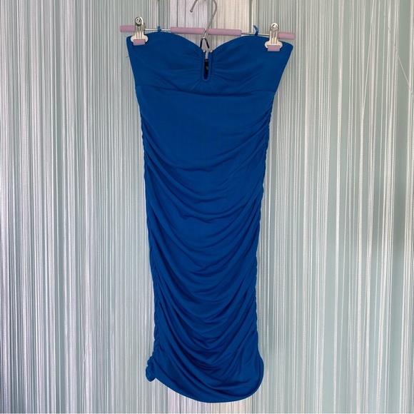 Seduction Strapless Slinky Ruched Party Dress NWOT Size XS - Picture 1 of 16